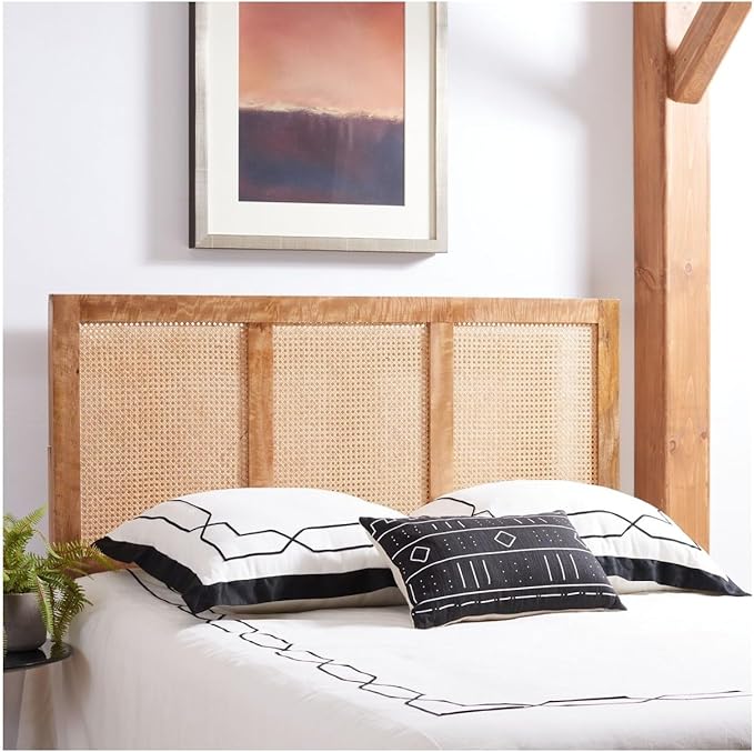 SAFAVIEH Home Collection Vienna Natural Cane Twin Headboard Platform, Single