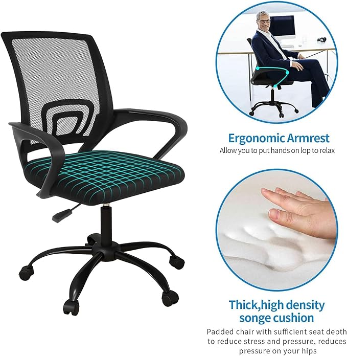 Bonzy Home Ergonomic Conference Room Chairs Set of 8, Rolling Conference Chair with Wheels, Mesh Computer Desk Chair Office Chairs with 360°Swivel, Height Adjustable, 8 Pack