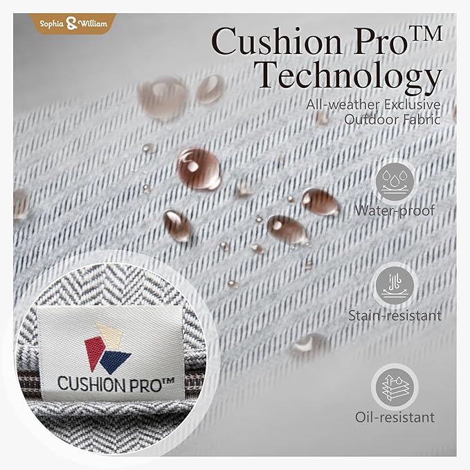 Sophia & William 2 Pieces Patio Furniture Sets Metal Sofa Chairs Patio Cushion Armchairs Swivel Sofa Chairs with Removable Cover for Garden Backyard Poolside Grey