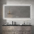 Awoco 72''x36'' LED Bathroom Mirror with Light, Lighted Vanity Mirror with Backlit and Front Light, Dimmable Anti-Fog Memory Function Lighted Mirror with 3 Colors for Bathroom Wall
