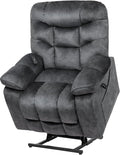 EONIX Large Lay Flat Power Lift Recliner Chair for Elderly with Heat and Massage, 400lbs Dual Motor Electirc Lift Chair with Extended Footrest, SLRY007062, Black