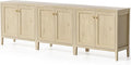 Sideboard Buffet Cabinets Set of 3 with Adjusable Shelves, Farmhouse Storage Cabinet, Credenza, Accent Cabinet, Kitchen Coffee Bar Console Table for Living Dining Room, Light Oak