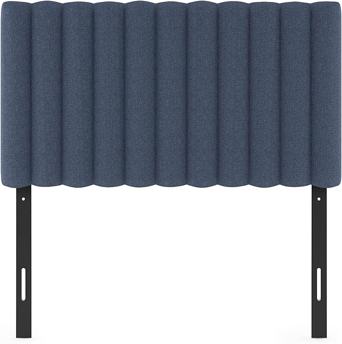 Furinno Roanne Upholstered Tufted Headboard, Twin, Denim