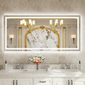 WTTY LED Bathroom Mirror 84''x40'' with Front and Backlight, Large Dimmable LED Vanity Wall Mirrors, Double LED Mirror for Bathroom with Anti-Fog, 3 Colors, Memory Function, Shatter-Proof, ETL Listed