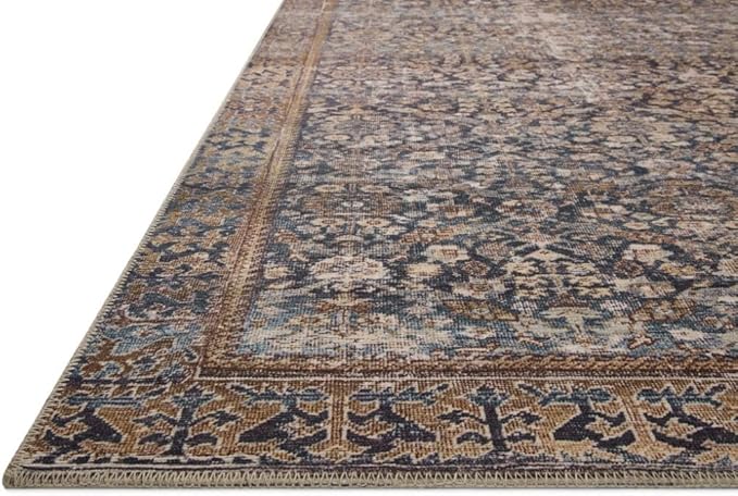 Loloi Amber Lewis Georgie Collection GER-05 Denim/Spice 3'-0" x 12'-0", .19" Pile Height, Runner Rug