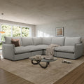 Waterproof Cloud Sectional Sofa for Living Room,High Backrest Down Filled Couch,5 Seater Oversized Modular V-Shaped Couches,Detachable Couch Covers,Light Grey