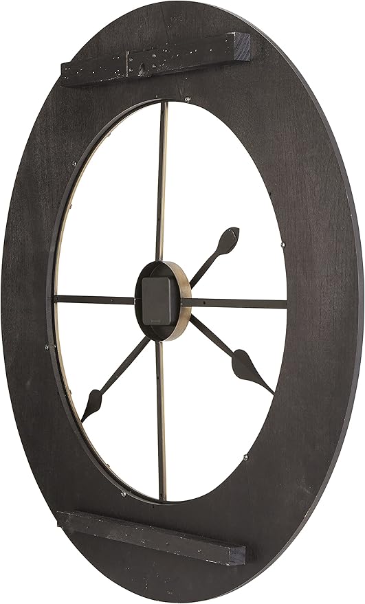 Howard Miller Chasum Gallery Wall Clock, Wall Mount Analog Dial with Golden Roman Numerals Wooden Finish, Battery Powered Classic Round Design Best for Office, Living Room & Home Decor