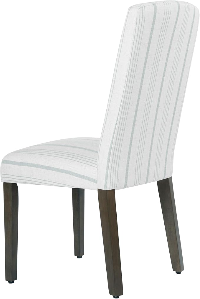 HomePop Parsons Classic Dining Chairs, Pack of 2, Dove Grey Stripe