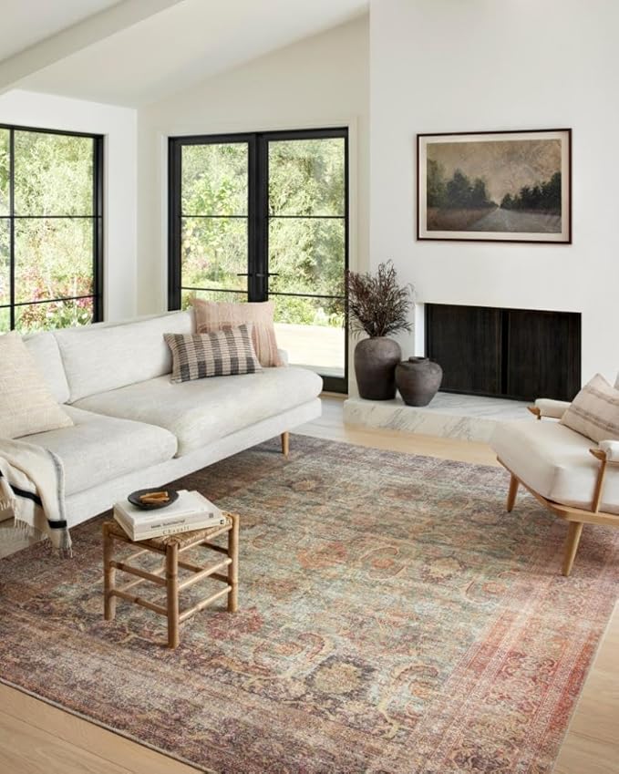 Loloi Amber Lewis Georgie Collection GER-03 Jade/Sunset 8'-4" x 11'-6", .19" Pile Height, Area Rug