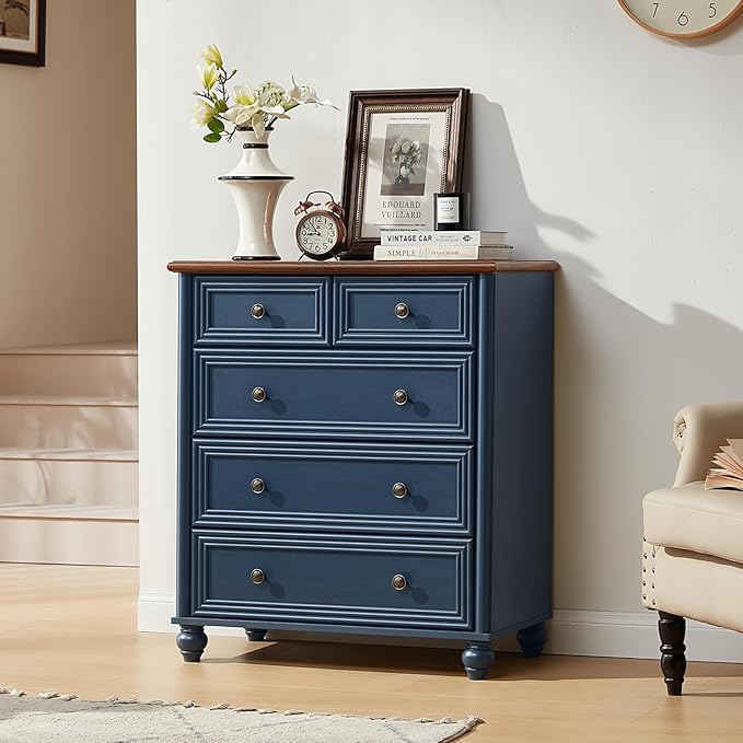 Farmhouse Dressers & Night Stand Set of 4, Wood 54" Wide Dresser & 35" Tall Chest of Drawers, 18" with Charging Station Nightstand Set of 2, Bedroom Furniture Dresser Set for Home Living Room Hallway
