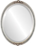 OVALCREST Oval Beveled Wall Mirror for Home Decor - Athena Style - Silver Leaf with Brown Antique - 26" x 20" Outside Dimensions