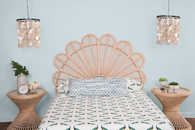 KOUBOO Rattan Petal Headboard, California King, Natural
