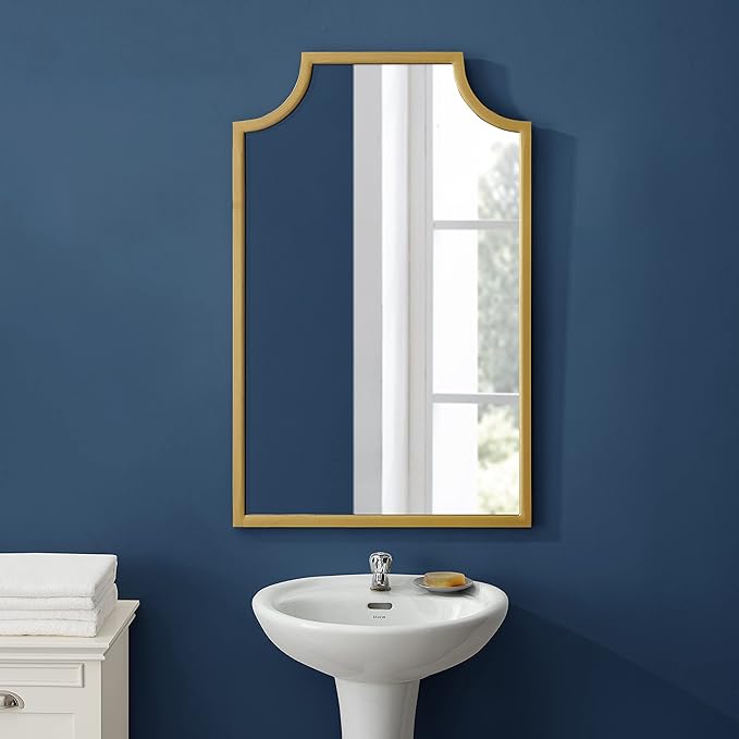 Crosley Furniture Aimee Mirror for Bathroom, Hallway, or Entryway, Gold