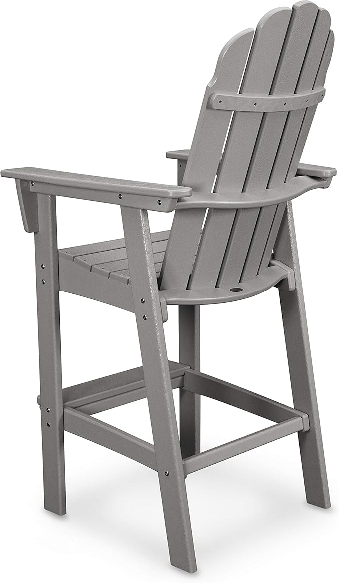 POLYWOOD® Vineyard Curveback Adirondack Bar Chair in Tangerine
