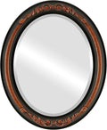 OVALCREST Oval Beveled Wall Mirror for Home Decor - Florence Style - Vintage Walnut - 20" x 16"