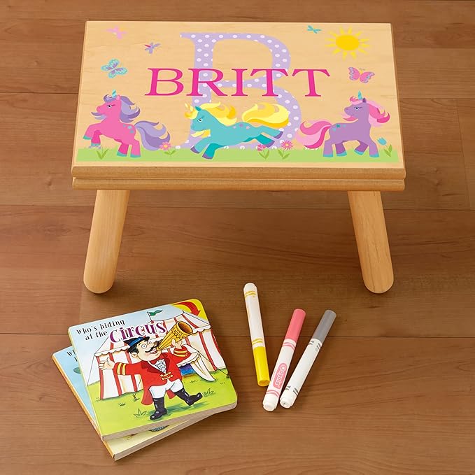 Let’s Make Memories Personalized My Own Name Step Stool - Children’s Step Stool - Sturdy Wood – Non-Toxic Paint, Sealer - Owl Design - White - 14’Wx9.25”Lx8.75”H - Ages 3+