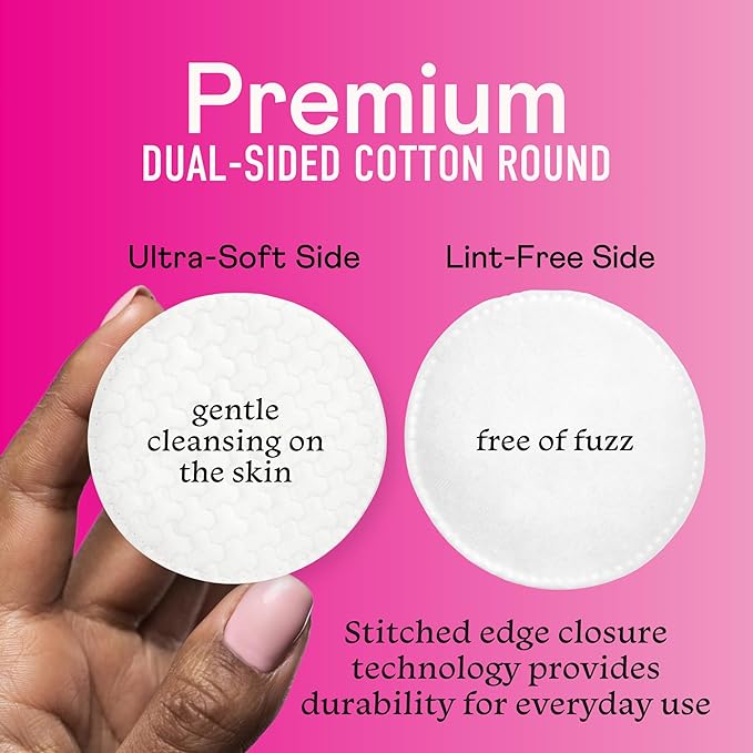 Swisspers Premium Cotton Rounds – 100 Count (Pack of 6) - 100% Pure Cotton - Soft, Absorbent, Hypoallergenic Pads for Makeup Removal, Skincare, Baby Care and Facial Cleansing - Lint Free