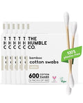 The Humble Co Bamboo Cotton Swabs, 600 Count - White Cotton Buds for Ears, Makeup, Baby Care & Cleaning - Personal Hygiene Essentials & Toiletries - Daily Products for Travel & Home