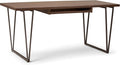 SIMPLIHOME Ryder SOLID WOOD Modern Industrial 66 inch Wide Writing Office Desk in Natural Aged Brown for the Office Desk, Writing Table, Workstation and Study Table