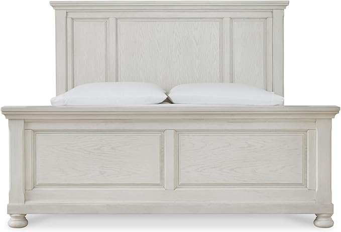 Signature Design by Ashley Robbinsdale Casual King Panel Bed, Foundation or Box Spring Needed, White