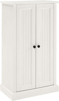 Crosley Furniture Seaside Accent Storage Cabinet, Bar, Buffet for Kitchen, Living Room, or Entryway, White