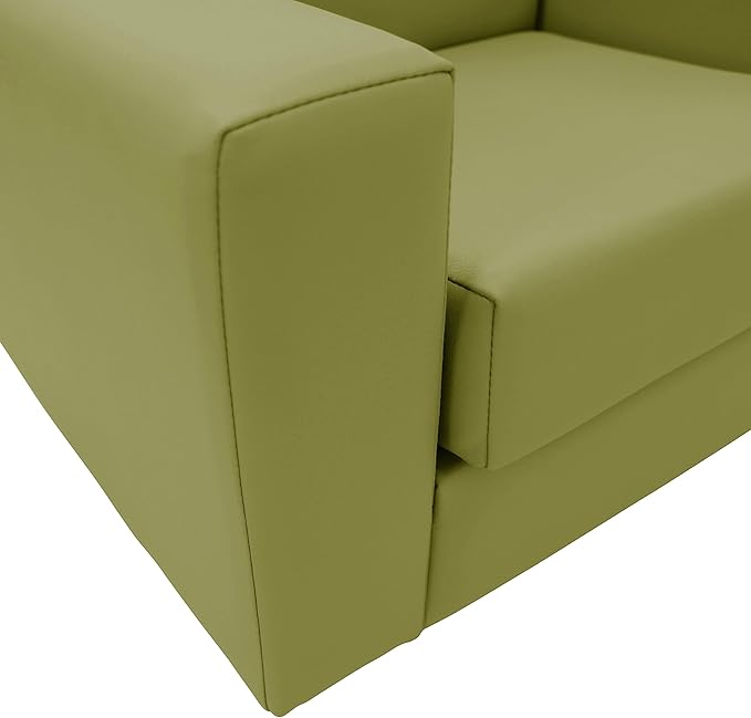 Factory Direct Partners SoftScape Inspired Playtime Classic Reading Sofa, Children's Commercial-Grade Upholstered Furniture for Home, Daycare, Preschool, Library; Modern Design - Fern Green, 14473-FG