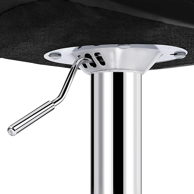 Yaheetech Bar Stools Set of 4, Adjustable PU Leather Swivel Barstools, Modern Counter Stools with Back and Footrest, Counter Height Barstools for Bar, Kitchen, Dining Room, Black