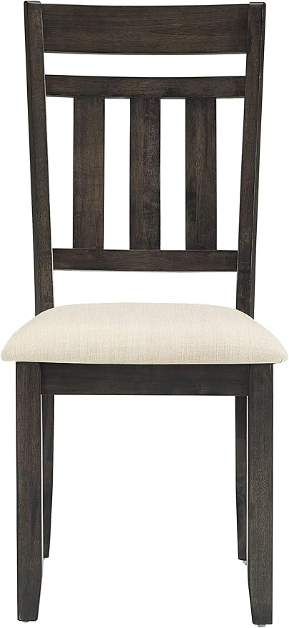 Crosley Furniture Hayden Modern Farmhouse Slat Back Wood Dining Chairs Set of 2, Slate/Crème