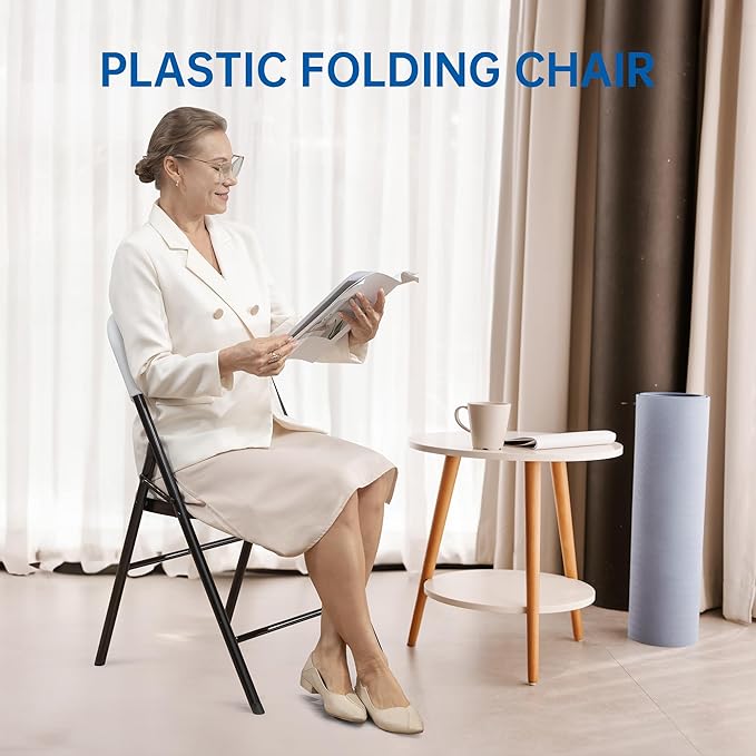 100 Pack Thicker 800 LBS White Folding Chairs, Commercial Grade Folding Chair, Foldable Chairs for Events