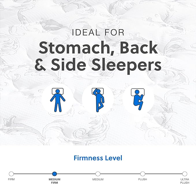 Signature Design by Ashley King Size Chime 10 Inch Medium Firm Hybrid Mattress with Cooling Gel Memory Foam for Pressure Relief, Fiberglass Free, Mattress In A Box