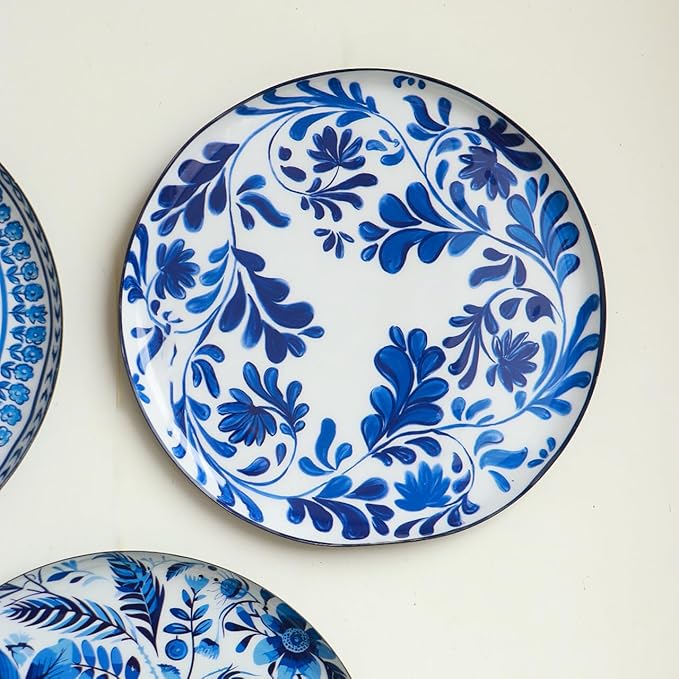 RITUALISTIC Holland Wall Sculpture for Home decorationWall painting for living roomMetal Wall DécorGift items for unisexWall artWall showpieceHome Décor Gift ItemsSet of 9 plates Blue | Christmas gifts