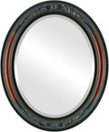OVALCREST Oval Beveled Wall Mirror for Home Decor - Florence Style - Rosewood - 20" x 16"