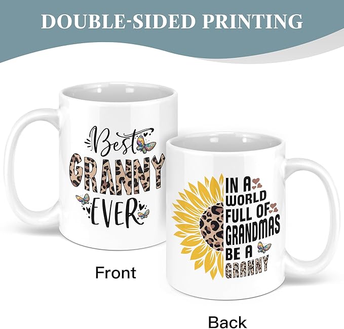 Granny Christmas Gifts from Grandchildren 11oz Coffee Mug, Granny Mothers Day Gift, Grannies Birthday Gifts Ideas, Best Grannies Ever Mug