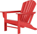 Costaelm Outdoor Adirondack Chair, HDPE Patio Chair, Weather Resistant Lawn Firepit Outside Chairs for Porch, Poolside, Garden, Backyard Deck, Red