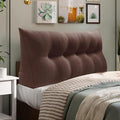 WOWMAX 85% Linen 15% Cotton Blend Headboard Pillow – Queen Size Reading Wedge Backrest for Bed, Handmade Firm Support Bolster Cushion with Removable Cover, Premium Bed Rest Pillow, Brown