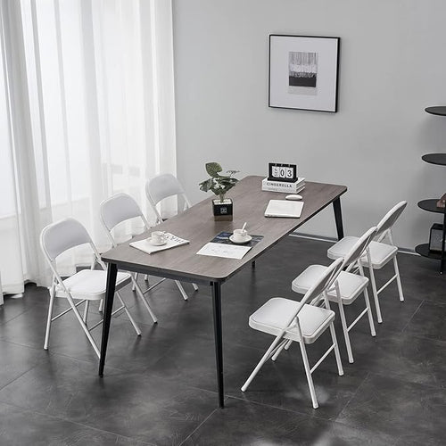 10 Pack White Folding Chairs with Padded Seats, Portable Stackable Foldable Chairs for Indoor and Outdoor, Commercial Seat with Metal Frame for Events Office Wedding Party, 330lbs Capacity