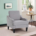 Modern Accent Chair for Bedroom Upholstered Reading Chair w/Side Pockets Comfy Living Room Chairs Living Room Armchair for Office Apartment (Grey)
