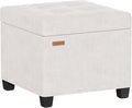 17.7 inches Chenille turfed Ottomans Cube with Legs, Metal-Framed Square Storage Ottoman Foot Rest Stool Holds 770 LB for Dorm Living Room Bedroom White UASND641W
