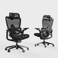 Ergonomic Office Chair, Big and Tall Mesh Computer Gaming Chair with Headrest, Work Chair with Adaptive Lumbar Support, 5D Armrest,90-130°Tilt, Model Zen (All Black)