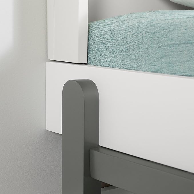 South Shore Furniture Bebble Complete Bed, Twin, Soft Gray and White