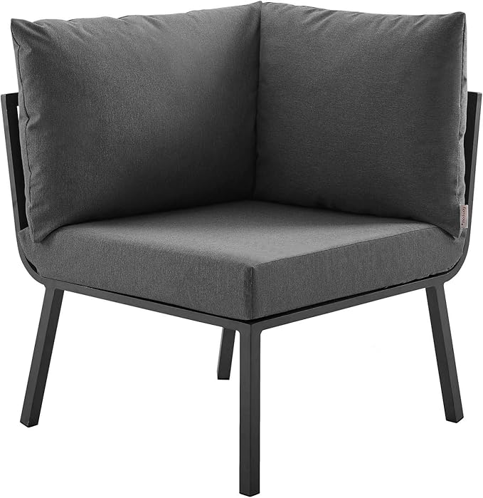 Modway Riverside Outdoor Furniture, 2-Piece Set, Gray Charcoal