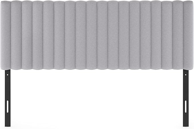 Furinno Roanne Upholstered Tufted Headboard, Queen, Glacier