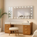 WTTY LED Bathroom Mirror with Lights 60"x30" Hollywood Wall-Mounted Mirror with 3 Color Temperatures, Stepless Dimmable Bulbs, Anti-Fog & Shatter-Proof