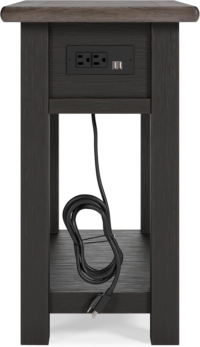 Signature Design by Ashley Tyler Creek Chair Side End Table, Light Brown & Whitewash