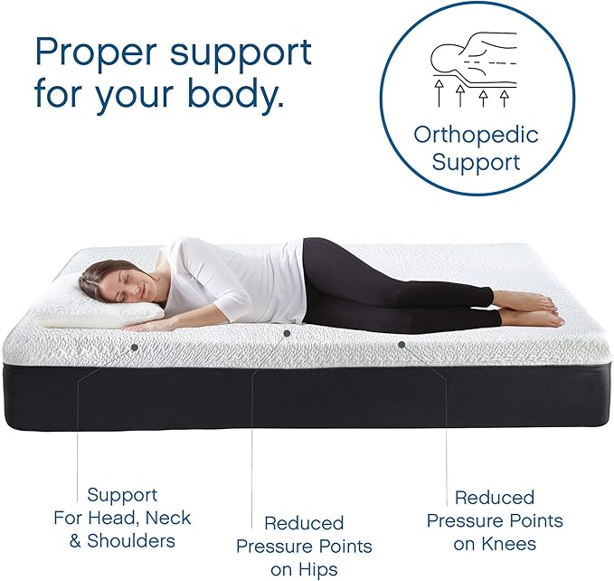 Cool Gel 12 Inch Full Size Mattress Memory Foam Medium Firm, Gel Memory Foam Mattress Full Matress Cooling, Made in the USA, 12" Depth with Pressure Relief, CertiPUR-US Certified No Fiberglass, Bed