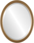 OVALCREST Oval Beveled Wall Mirror for Home Decor - Toronto Style - Desert Gold - 18" x 14"