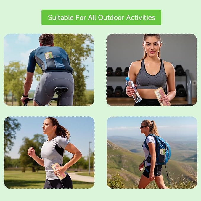 Cooling Body Wipes, Individually Wrapped Biodegradable Shower Wipes, Cooling Towels for the Gym, Workout, Hiking, Travel, and Sport, Oversized and Extra-Thick (12, Mint Chill)