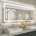 WTTY LED Bathroom Mirror 72''x40'' with Front and Backlight, Large Dimmable LED Vanity Wall Mirrors, Double LED Bathroom Mirror with Anti-Fog, 3 Colors, Memory Function, Shatter-Proof, ETL Listed