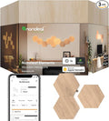 Nanoleaf Elements Wood Look Smart Wall Lights, Hexagon LED Wall Lights Work with Alexa Google Assistant, Home Wall Decor for Living Room with Music Sync, Ambient White 1500-4000K, Expansion 3 Panel