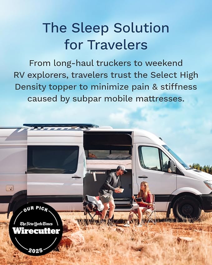 ViscoSoft 4 Inch Memory Foam Mattress Topper Short Queen - Select High Density Ventilated RV Mattress Pad - Removable Bamboo-Rayon Cover
